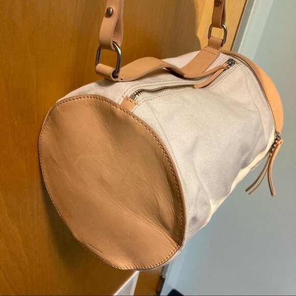 SKAGEN Denmark Trisse Barrel Leather and Canvass Crossbody Handbag NWT - Picture 10 of 14